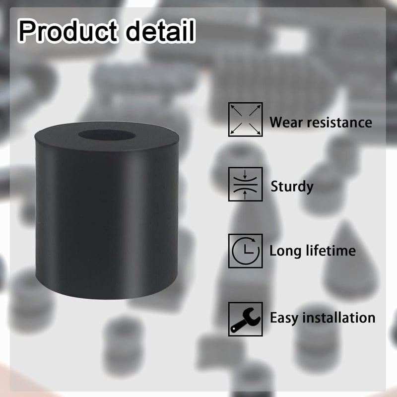 Unarty 12 PCS Multi Purpose Rubber Spacer 3/4 Inch OD x 1/4 Inch ID x 3/4 Inch Thickness, Rubber Bushing Anti Vibration Spacer Thick Rubbers Washers for Home and Car - Image 3